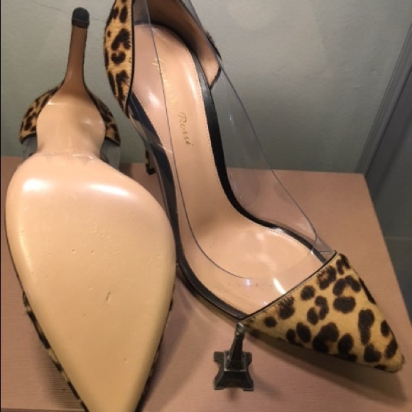Gianvito Rossi Exotic Leopard Pony Hair Plexi Pump - Picture 3 of 9